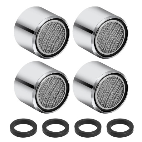 Diffaxy Lot de 4 régulateurs de jet M22, aérateurs pour robinets d'évier de cuisine, filtre avec boîtier en laiton chromé, filet