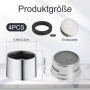 Diffaxy Lot de 4 régulateurs de jet M22, aérateurs pour robinets d'évier de cuisine, filtre avec boîtier en laiton chromé, filet