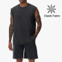 T-shirt d'été à manches courtes pour homme, gilet de fitness sans manches, délavé pour l'entraînement, la salle de sport, coton