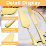 GVSS 1 Ensemble de Couteau et Serveur de Gâteau de Mariage en Acier Inoxydable, Pelle à Tarte Dorée,Couteau et Serveur de Gâteau