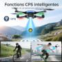 G10 GPS Drone avec Caméra Professionnel 4K EIS(Radiocommande avec Écran)45 Mins de Vol,Transmission Max 600m/1968ft,Suivi de Suj