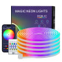 PSTAR Ruban LED Néon 5M, Bluetooth Flexible Néon en Silicone avec APP/Télécommande, Etanche IP67, Synchronisation Musicale, Déco