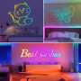 PSTAR Ruban LED Néon 5M, Bluetooth Flexible Néon en Silicone avec APP/Télécommande, Etanche IP67, Synchronisation Musicale, Déco