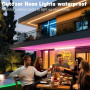 PSTAR Ruban LED Néon 5M, Bluetooth Flexible Néon en Silicone avec APP/Télécommande, Etanche IP67, Synchronisation Musicale, Déco