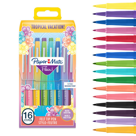 Paper Mate Flair Stylos feutres | Feutres de coloriage sans fuite à pointe moyenne (0,7 mm) | Idéal pour écrirecoloriage (adulte