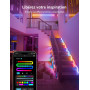 Lepro S1 IA Ruban LED Connecté 20M, Concepteur d'Éclairage IA Personnalisé, Bande LED Wifi RGB+IC App Contrôle, Sync Musique, Co