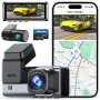 Alltotive Caméra embarquée 4K avant et arrière 2,5 K, GPS WiFi 5G, double caméra de voiture avec carte SD 128 Go, écran IPS de 3