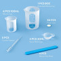 Nicpro 250 ml & 100 ml Tasses en Silicone Pour Resine Epoxy -Melangeur + Bâtonnets + Coupelle de melange Epoxy, pour Moules de m