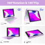 aMZCaSE Étui pour Clavier iPad 10.2 pour iPad 9e gén 2021,Coque Rigide Rabattable à 360°avec Clavier Bluetooth sans Fil avec 7 r