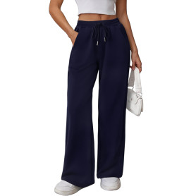 Litherday Jogging Femme en Coton Coupe Large Pantalon de Sport à Taille Élastique pour Running, Fitness et Entraînement