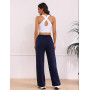 Litherday Jogging Femme en Coton Coupe Large Pantalon de Sport à Taille Élastique pour Running, Fitness et Entraînement