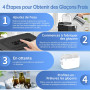 WIE Machine à Glaçons 12kg/24h - Silencieuse, Autonettoyante et Portable Avec Pelle à Glaçons - Pour Maison, Cuisine, Camping