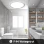 LQWELL® Plafonnier LED, Lampe de Salle de Bain Étanche IP44 Ronde Plate 18W 6000K 1980LM Lampe Simple Moderne Mince pour Salon C