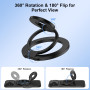 Anneau de support magnétique pour téléphone MagSafe, anneau magnétique pour coque de téléphone MagSafe - Support pour iPhone 17 
