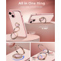XYZ Coque pour iPhone 15 Plus, avec Double Anneau de Support Cœur, avec Lanière pour Filles et Femmes, Coque de Protection de Lu