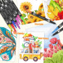 Gunsamg 80 Feutres Coloriage Adulte pour Dessiner, Manga, Doodling, Scrapbooking, Aquarelle Stylos Feutre Coloriage Enfants, Dou