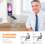 GRIFEMA Support Ordinateur Portable, Support PC Portable Rotatif à 360°, Réglable en Hauteur, Pliable Laptop Stand Compatible av