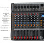 Depusheng DA8 Mélangeur audio professionnel Console de carte de son Bluetooth Interface de système de bureau à 8 canaux Entrée M