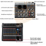 Depusheng DA8 Mélangeur audio professionnel Console de carte de son Bluetooth Interface de système de bureau à 8 canaux Entrée M