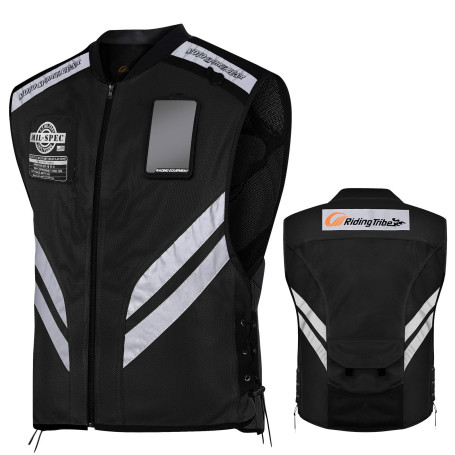 LVNRIDS Gilet de Sécurité Réfléchissant sans Manches pour Moto Homme Femme