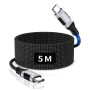 ziwodiv Cable USB C 5m, 240W Câble USB C vers C Charge Rapide, Long Câble Type C Compatible avec iPhone 16/15 Pro Max, Samsung G