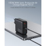 OUFUYU 138W Chargeur USB C Rapide, 4 Ports PD 3.0 GaN Adaptateur Type C avec Câble 100W pour MacBook Pro/Air, Dell XPS 15, iPhon