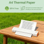 Papier Thermique A4, 100 Feuilles Papier Imprimante Thermique, Sans BPA, Séchage Rapide, Compatible Avec La Plupart des Impriman