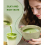 Ouxayapl Matcha kit Débutant - Coffret Vert 6 Pièces : Bol à Matcha, Fouet (Chasen), Support, Cuillère, Filtre, Chashaku- Pour P