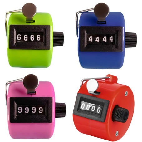 ZFRITP 4 Pcs Compteur Manuel Compteur À Cliquer 4 Chiffres Compteurs Manuels Click Compteur pour Compteur Manuel Mécanique, Comp