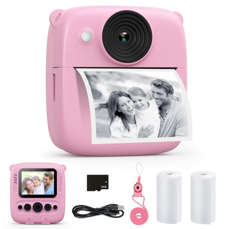 Appareil Photo Instantané Enfant, CalineGam 48MP 1080P Appareil Photo Numérique Enfant avec Carte 32GB & Papier Photo, Noël Anni