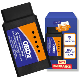 OBD2 Connexion Bluetooth + Support Francais 7/7J - Diagnostic des Codes Moteur en 3 Min ! Valise de Diagnostic Compatible avec l