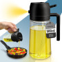 PORTENTUM 500 ml Spray huile cuisine 2 en 1 foncé anti-lumière de cuisson - Vaporisateur huile avec flacon de qualité alimentair