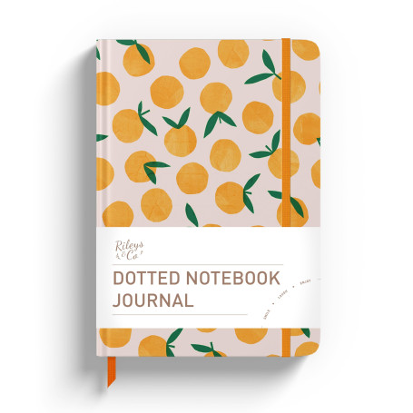 Rileys & Co – Carnet Pointillé Citron 20,3 x 15,2 cm à Couverture Rigide | 240 Pages – Pour Notebook, Bullet Journal Pré Rempli,
