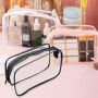 6 Pièces Trousse de Toilette Transparente, PVC Pochette de Voyage Avion Etanche avec Fermeture Éclair pour Homme et Femme - Sac 