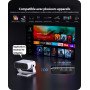 Videoprojecteur 2025 avec App Intégrée - Wielio Projecteur Portable Full HD 1080P 650ANSI, Retroprojecteur Supporté 4K WiFi Blue