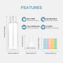 Flacon Voyage Avion, Romon 6 Pièces 100ml Vides en Plastique Transparent Kit Voyage Avion avec 2 Entonnoirs & 24 étiquettes Voya