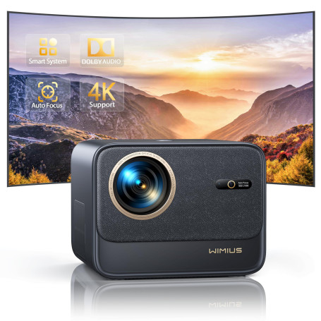 【Netflix Certifié/Dolby】 Vidéoprojecteur 4K WiFi Bluetooth, 36000 Lumens Auto Focus/Keystone Projecteur WiFi Full HD 1080P WiMiU