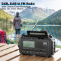 Radio Dab/FM Portable, Solaire Dynamo 5000mAh, Manivelle Solaire, Survie Dab de Solaire Chargeur USB avec Alarme SOS d'urgence, 