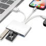 Lecteur de Carte SD 5en1 pour téléphone, Lecteur de Carte mémoire et Adaptateur USB OTG,appareils USB C/A avec emplacements pour