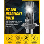 KATUR Ampoule H7 LED 20000LM +400% Lumière, 6000K Blanc Anti Erreur Extrêmement Brillant 100W Ampoule H7 LED pour Voiture(Pack d