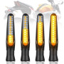 URAQT 4PCS Indicateurs de Moto, Flowing Mode Clignotants Lumières Indicateurs de Tournage de Moto, 12V 12 LED Universels Étanche