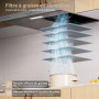 Soonye Hotte Aspirante 60cm Classe A+++, Hotte Cuisine,220 m³/h,Moteur sans balais,Évacuation ou Recyclage,Filtre au Charbon Inc