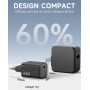2PCS Chargeur USB C 65W, Charge Rapide PD3.0 PPS, GaN II avec Câble Tressé 2M, Compatible pour MacBook Pro/Air, pour Samsung Gal