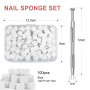 Qufiiry 100 PCS Nail Art Éponge dégradé, Avec Pince Métallique,Eponge Babyboomer Ongle,Utilisé pour Vréer une Variété de Motifs 