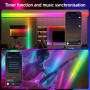 RGB+IC Ruban LED 1M Bande Led Strip avec APP et Télécommand 5V Dimmable Multicolore Bande lumineuse, Musique Synchroniser, USB L