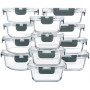 MCIRCO Lot de 12 boîtes de rangement en verre