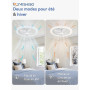 ZMISHIBO 50W Ventilateur de Plafond avec Lumière Ø50cm, 3 Couleurs, 6 Vitesses, Télécommande & Application, Mémoire, Luminosité 