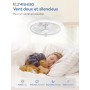 ZMISHIBO 50W Ventilateur de Plafond avec Lumière Ø50cm, 3 Couleurs, 6 Vitesses, Télécommande & Application, Mémoire, Luminosité 