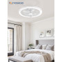 ZMISHIBO 50W Ventilateur de Plafond avec Lumière Ø50cm, 3 Couleurs, 6 Vitesses, Télécommande & Application, Mémoire, Luminosité 