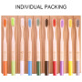 Lot de 20 brosses à dents en bambou à poils durs pour adultes - Ensemble familial - Brosse à dents bio naturelle (multicolore 20